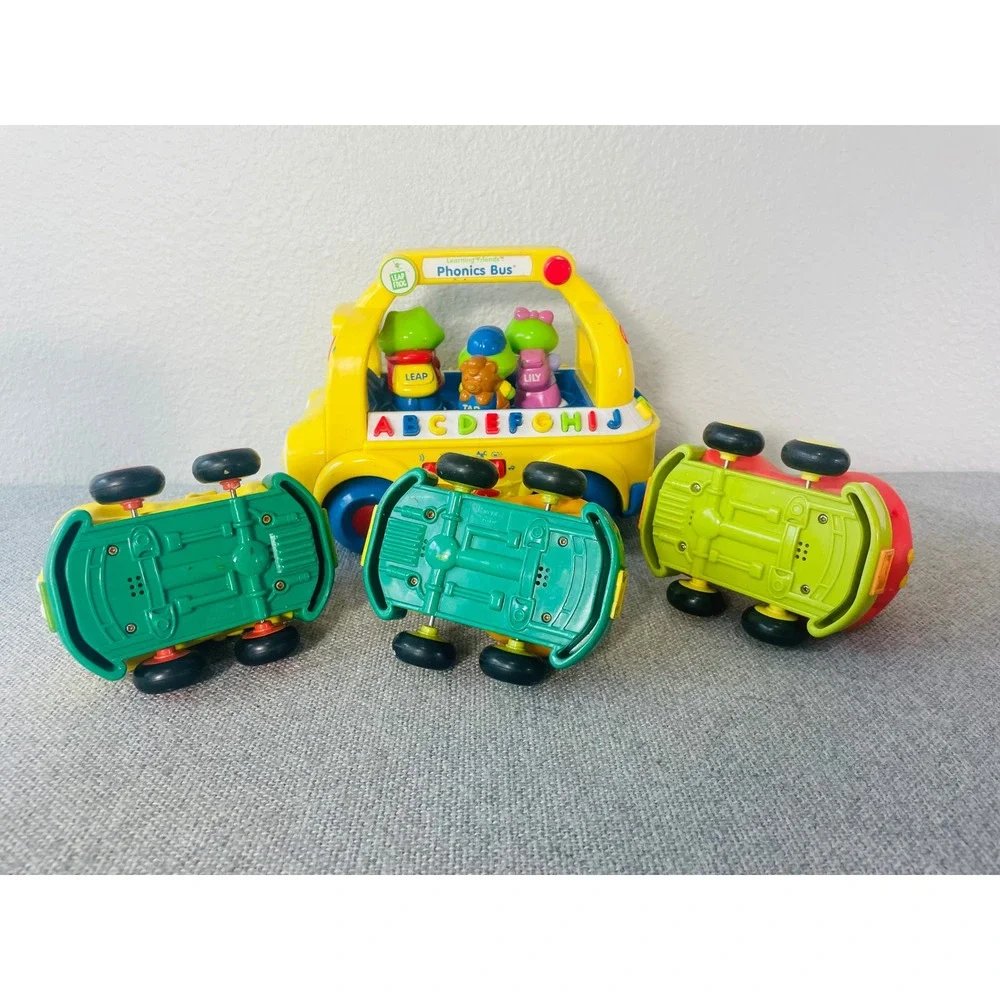 LeapFrog Learning Friends Phonics Bus Toy + 3  Vehicles Vintage Educational Set